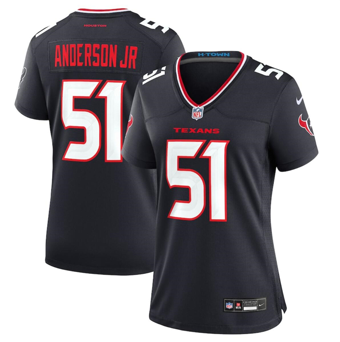 Women's Houston Texans #51 Will Anderson Jr. Navy 2024 Stitched Jersey (Run Small)